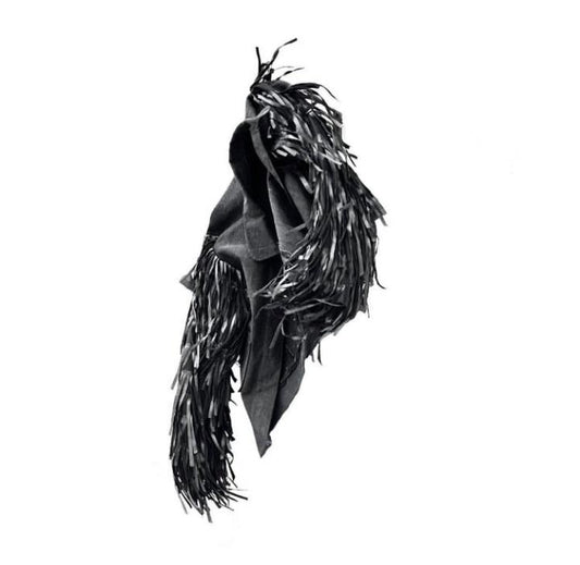 "batwing" LEATHER DENIM JACKET