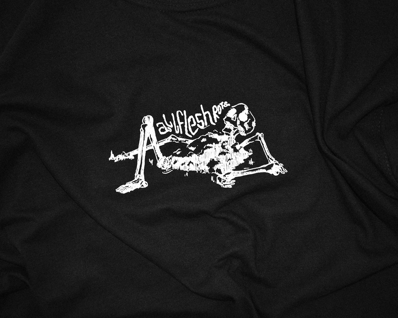 "ALL FLESH ROTS" graphic tee